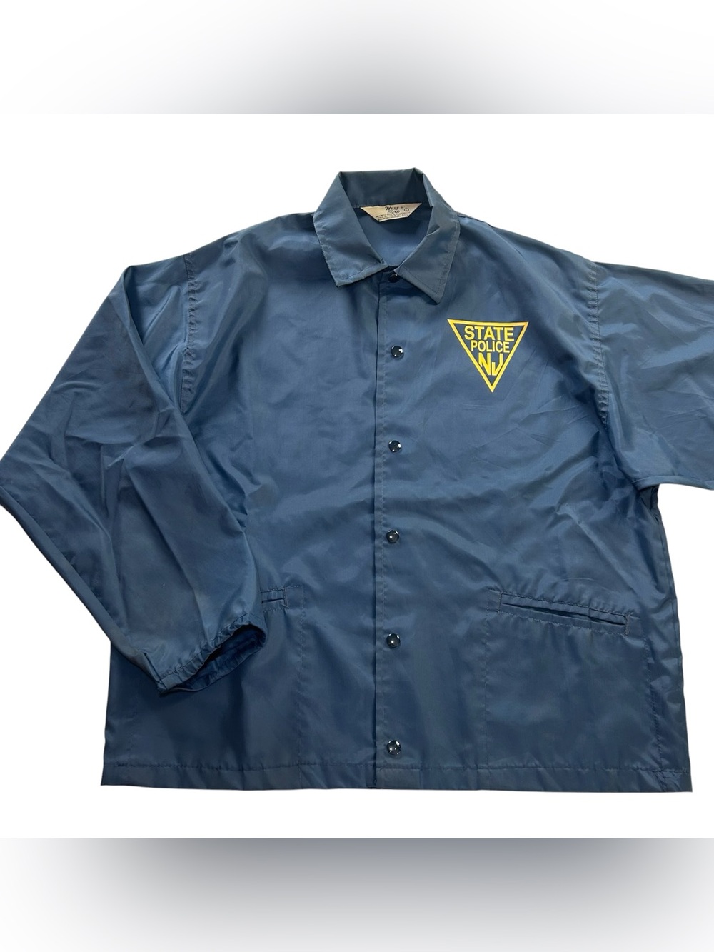 Vintage 70s West Wind NJ New Jersey State Police Nylon Coach Snap Front Jacket L